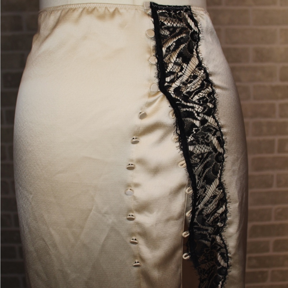 Cream satin skirt